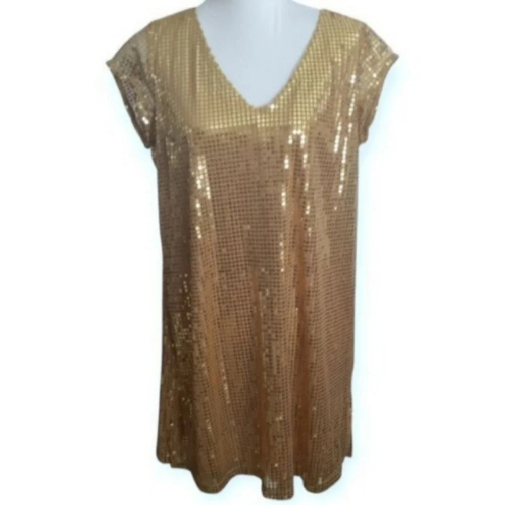 Gold Sequin Dress Sz.L EUC.